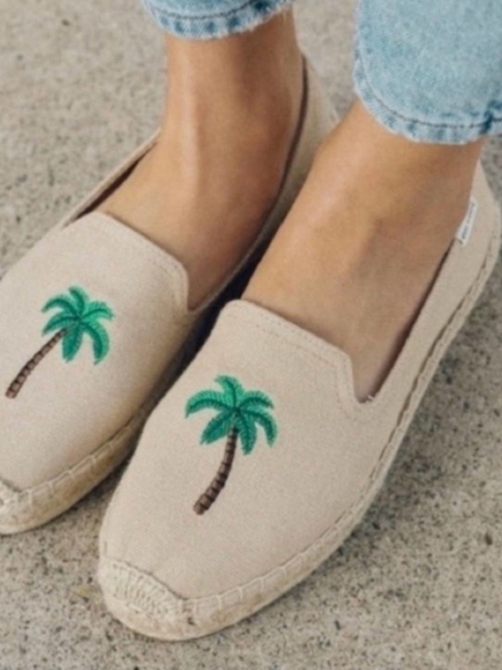 Soludos Safari Palm Tree Smoking Slipper Espadrille Flat Shoe Size Women's US 9